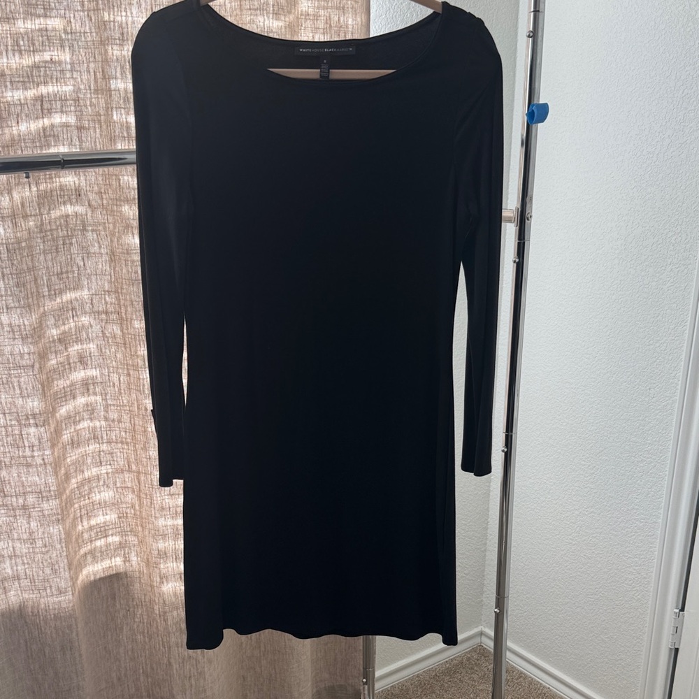 White House Black Market Classic Black Long Sleeve Dress